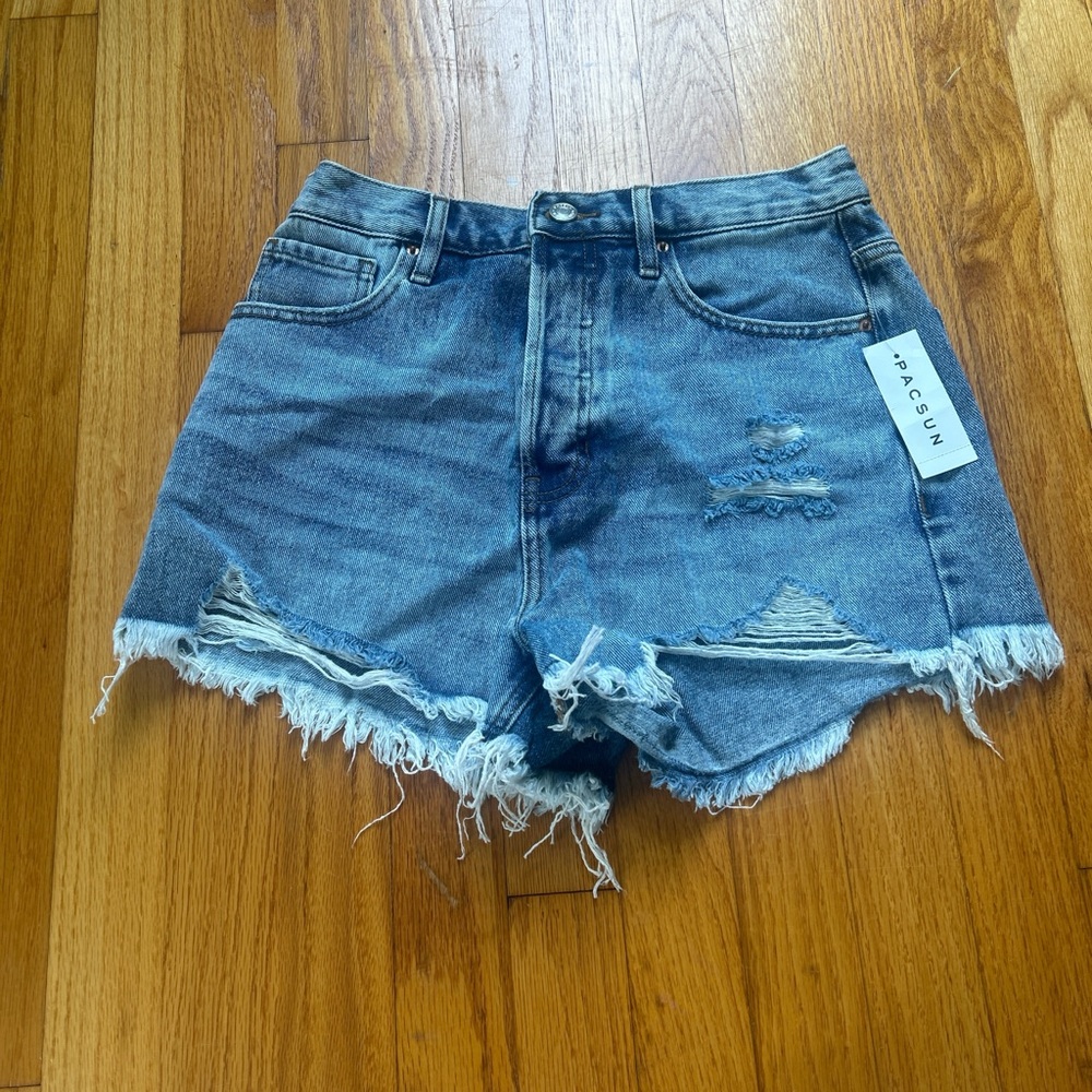 PacSun Blue Jean Shorts Distressed High-Waisted